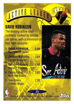 1995-96 Topps #5 David Robinson Back