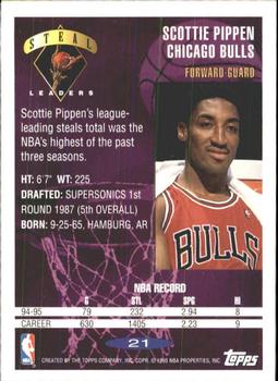 1995-96 Topps #21 Scottie Pippen Back