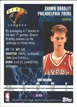 1995-96 Topps #28 Shawn Bradley Back