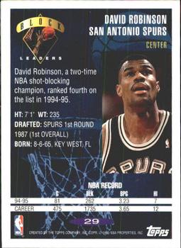 1995-96 Topps #29 David Robinson Back