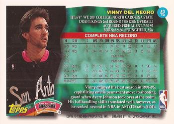 1995-96 Topps #42 Vinny Del Negro Back