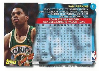 1995-96 Topps #51 Sam Perkins Back