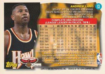 1995-96 Topps #53 Andrew Lang Back