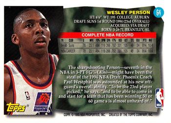 1995-96 Topps #64 Wesley Person Back