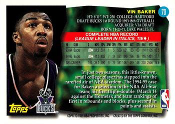 1995-96 Topps #70 Vin Baker Back