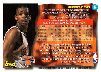 1995-96 Topps #98 Hubert Davis Back