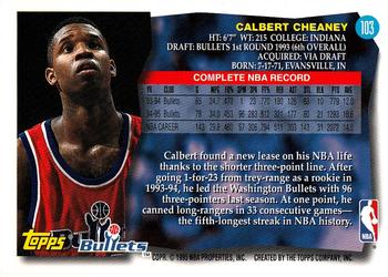 1995-96 Topps #103 Calbert Cheaney Back