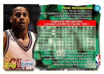 1995-96 Topps #126 Pooh Richardson Back