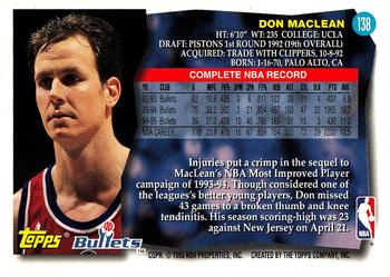 1995-96 Topps #138 Don MacLean Back