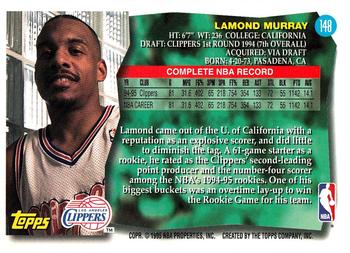 1995-96 Topps #148 Lamond Murray Back