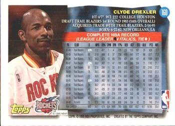 1995-96 Topps #160 Clyde Drexler Back