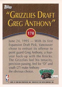 1995-96 Topps #178 Greg Anthony Back