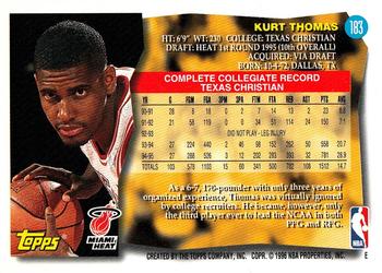 1995-96 Topps #183 Kurt Thomas Back