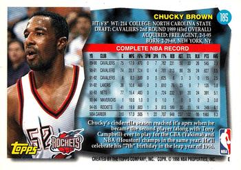 1995-96 Topps #185 Chucky Brown Back