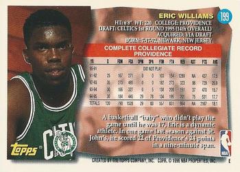 1995-96 Topps #199 Eric Williams Back
