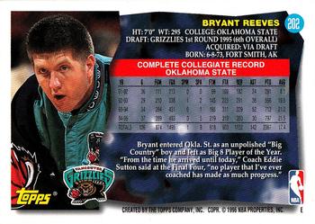 1995-96 Topps #202 Bryant Reeves Back