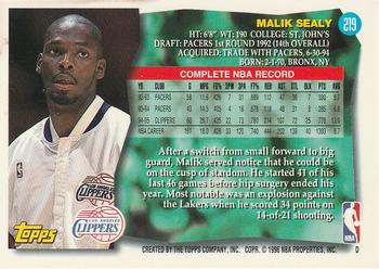 1995-96 Topps #219 Malik Sealy Back