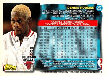 1995-96 Topps #227 Dennis Rodman Back