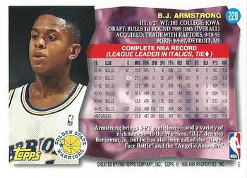 1995-96 Topps #228 B.J. Armstrong Back