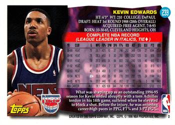 1995-96 Topps #239 Kevin Edwards Back