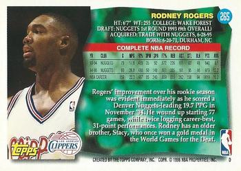 1995-96 Topps #265 Rodney Rogers Back