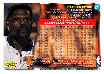 1995-96 Topps #278 Patrick Ewing Back