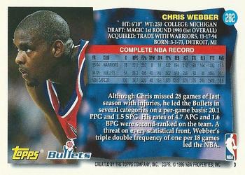 1995-96 Topps #282 Chris Webber Back