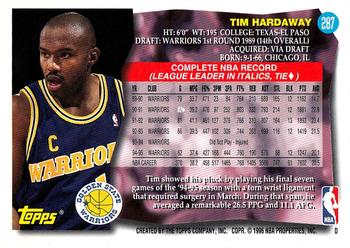 1995-96 Topps #287 Tim Hardaway Back