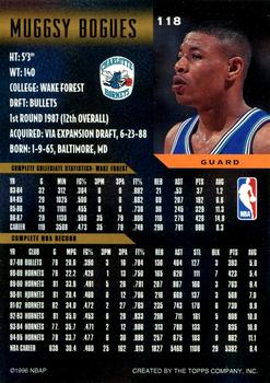 1995-96 Topps Gallery #118 Muggsy Bogues Back