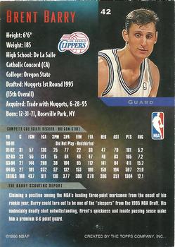 1995-96 Topps Gallery #42 Brent Barry Back