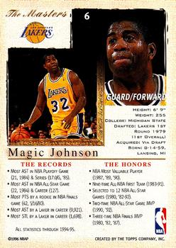 1995-96 Topps Gallery #6 Magic Johnson Back