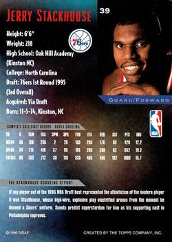 1995-96 Topps Gallery #39 Jerry Stackhouse Back