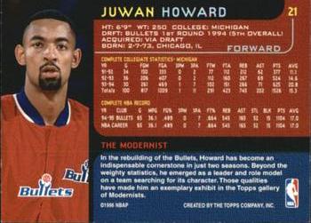 1995-96 Topps Gallery - Player's Private Issue #21 Juwan Howard Back