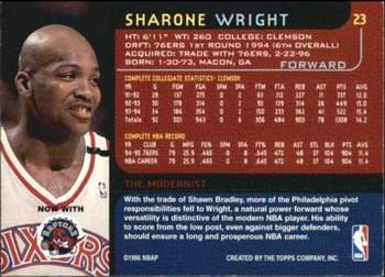1995-96 Topps Gallery - Player's Private Issue #23 Sharone Wright Back