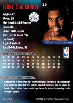 1995-96 Topps Gallery - Player's Private Issue #39 Jerry Stackhouse Back