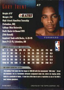 1995-96 Topps Gallery - Player's Private Issue #47 Gary Trent Back