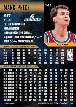 1995-96 Topps Gallery - Player's Private Issue #141 Mark Price Back
