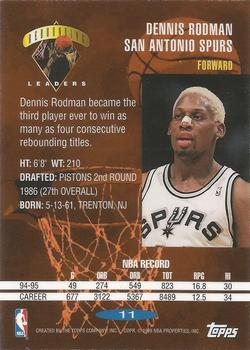 1995-96 Topps - Power Boosters #11 Dennis Rodman Back