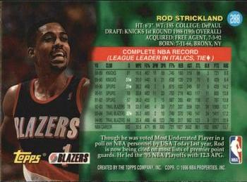1995-96 Topps - Power Boosters #288 Rod Strickland Back