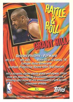 1995-96 Topps - Rattle and Roll #R3 Grant Hill Back