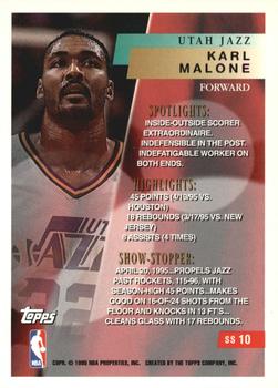 1995-96 Topps - Show Stoppers #SS10 Karl Malone Back