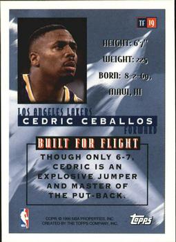 1995-96 Topps - Top Flight #TF19 Cedric Ceballos Back
