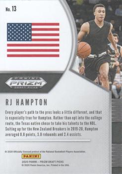 2020 Panini Prizm Draft Picks Collegiate #13 RJ Hampton Back