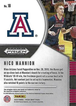 2020 Panini Prizm Draft Picks Collegiate #18 Nico Mannion Back