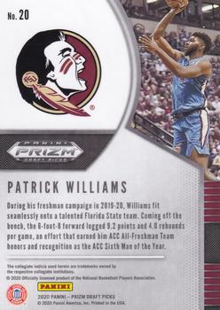 2020 Panini Prizm Draft Picks Collegiate #20 Patrick Williams Back