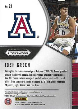 2020 Panini Prizm Draft Picks Collegiate #21 Josh Green Back