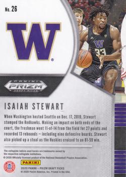 2020 Panini Prizm Draft Picks Collegiate #26 Isaiah Stewart Back