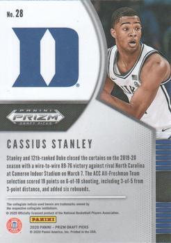 2020 Panini Prizm Draft Picks Collegiate #28 Cassius Stanley Back