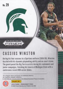 2020 Panini Prizm Draft Picks Collegiate #29 Cassius Winston Back
