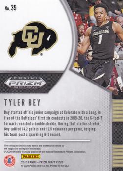2020 Panini Prizm Draft Picks Collegiate #35 Tyler Bey Back